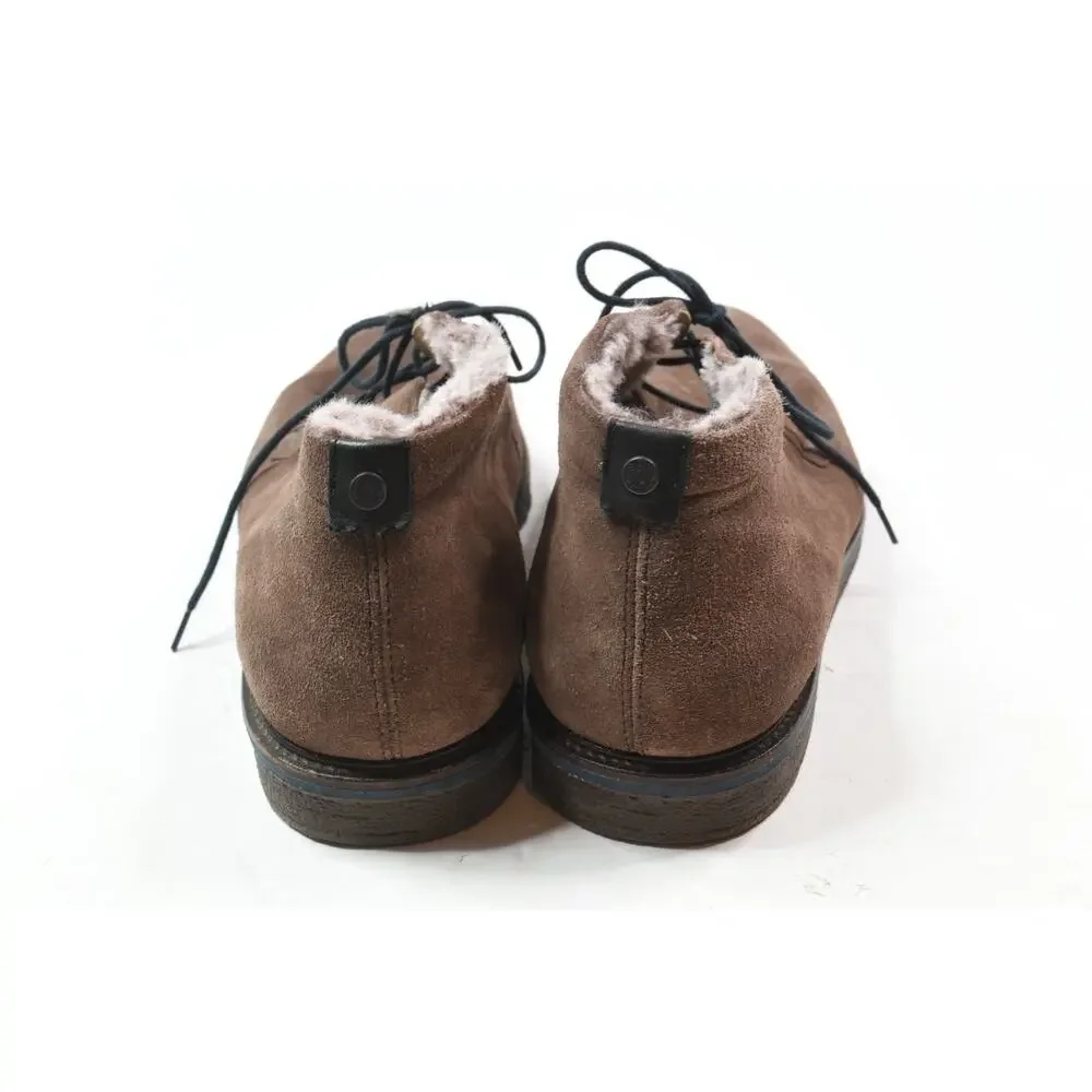Hugo Boss Orange Label Sherpa Lined Chukka Boots Mens 43 Brown Suede Lace-Up